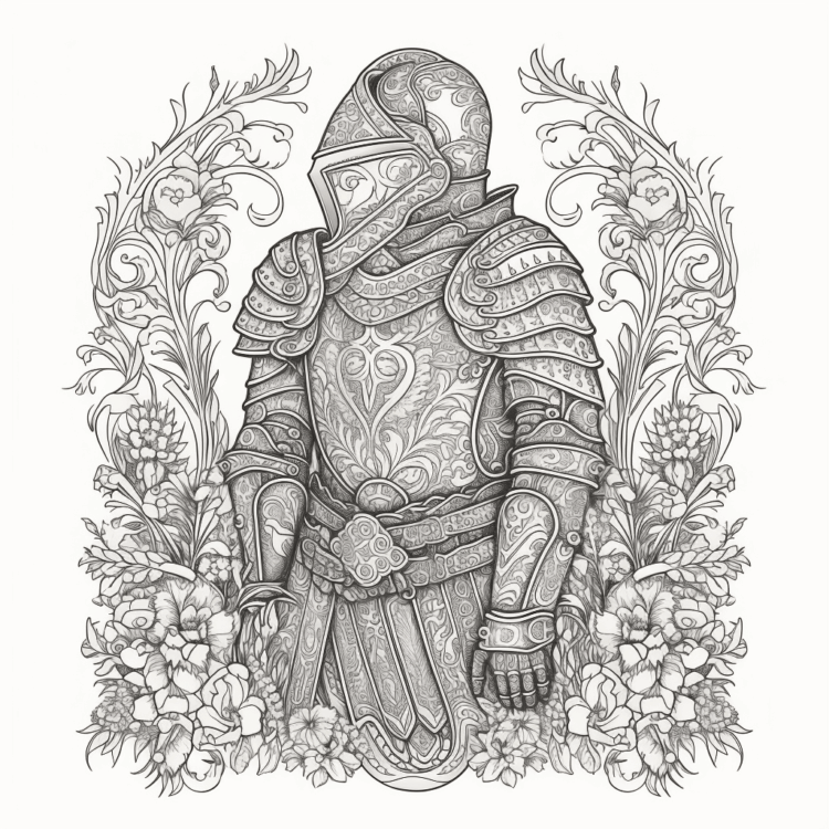 Dibujo para colorear de Caballero