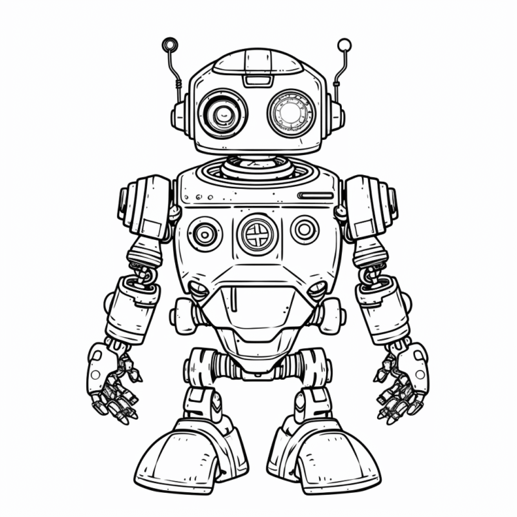 Dibujo para colorear estrella robot
