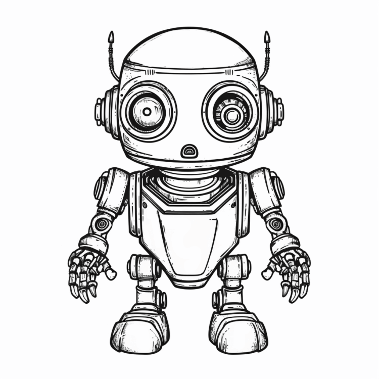 Ausmalbild Knuffiger Roboter