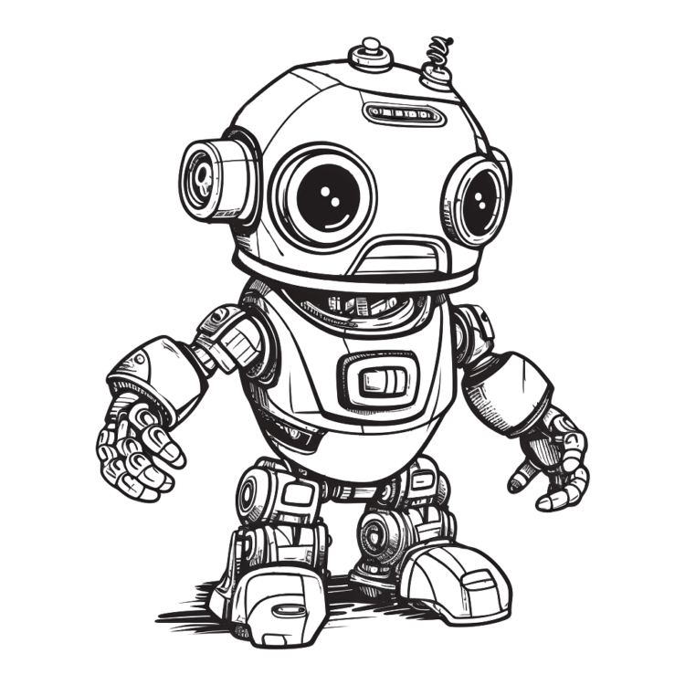 Ausmalbild Kleiner Robo