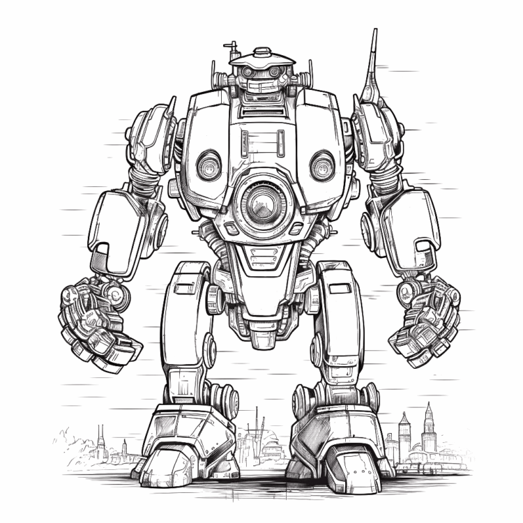 Dibujos para colorear robot macizo