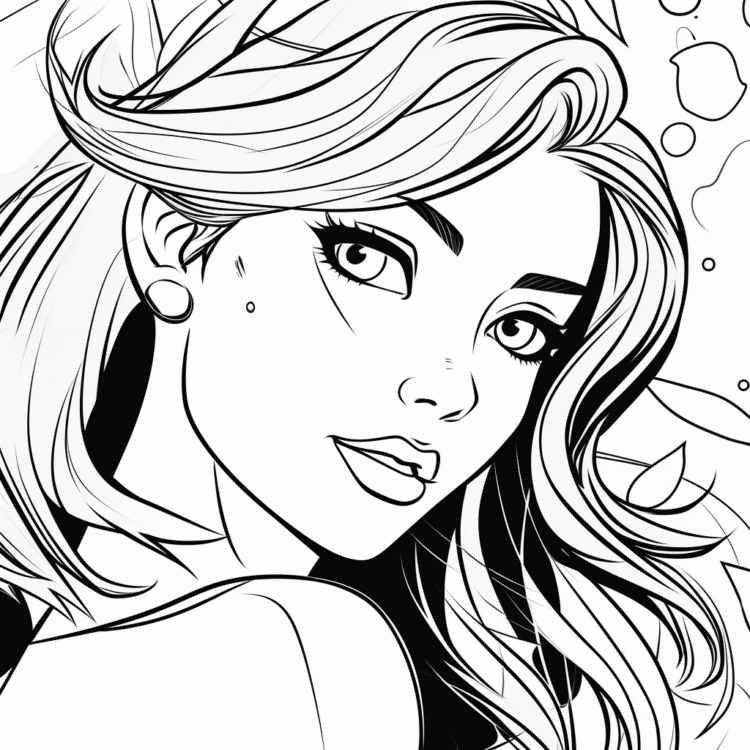 Dibujo para colorear mujer guapa