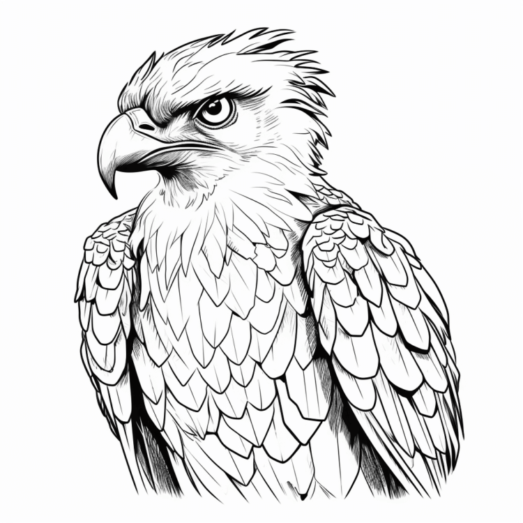 Dibujo para colorear hermosa águila