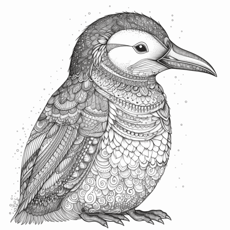 Ausmalbild Schöner Pinguin