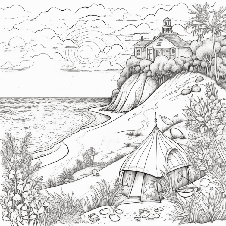 Dibujo para colorear brisa de verano