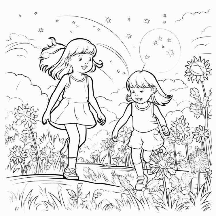 Dibujo para colorear día de verano