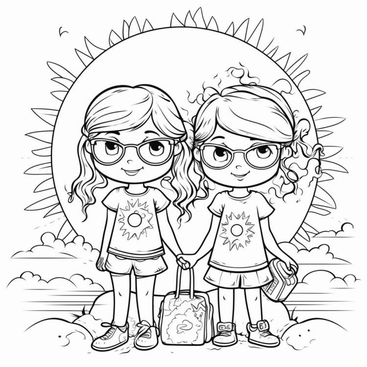 Dibujo para colorear vacaciones de verano