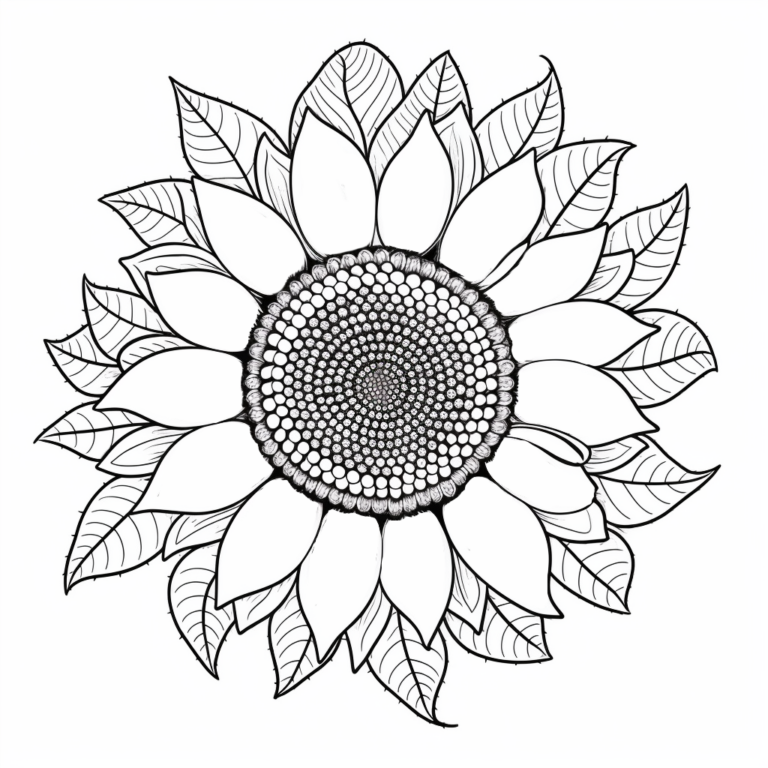 "Sonnenblumen-Mandala" Ausmalbild - kostenlos herunterladen