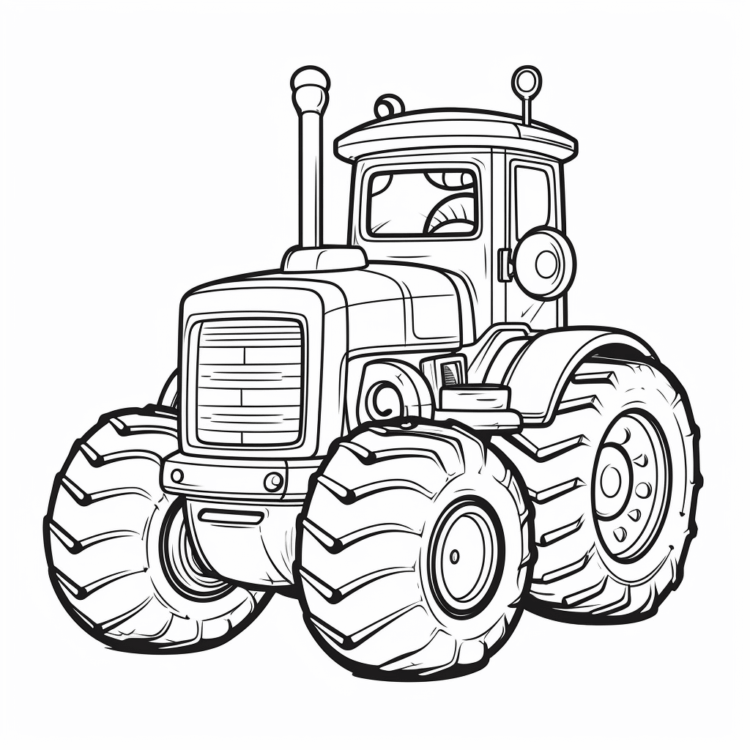 Coloring picture toy tractor