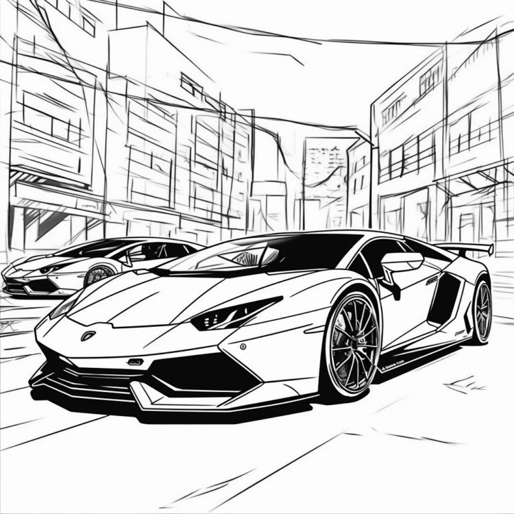 Dibujo para colorear coches de carretera