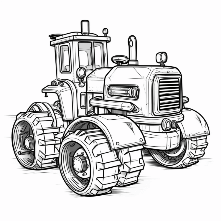 Dibujo para colorear de Tractor para niños