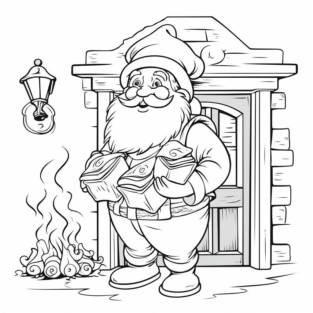  "Weihnachtsmann" Ausmalbild - kostenlos herunterladen Illustration 