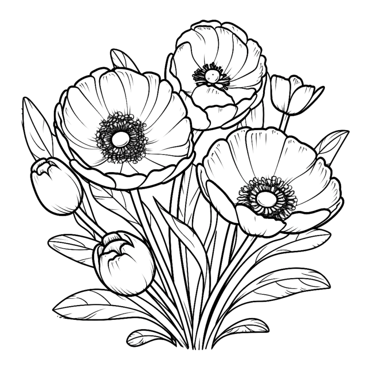 Coloring picture flowers
