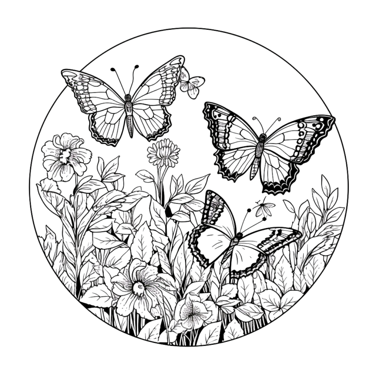 schöne ausmalbilder für erwachsene schmetterling