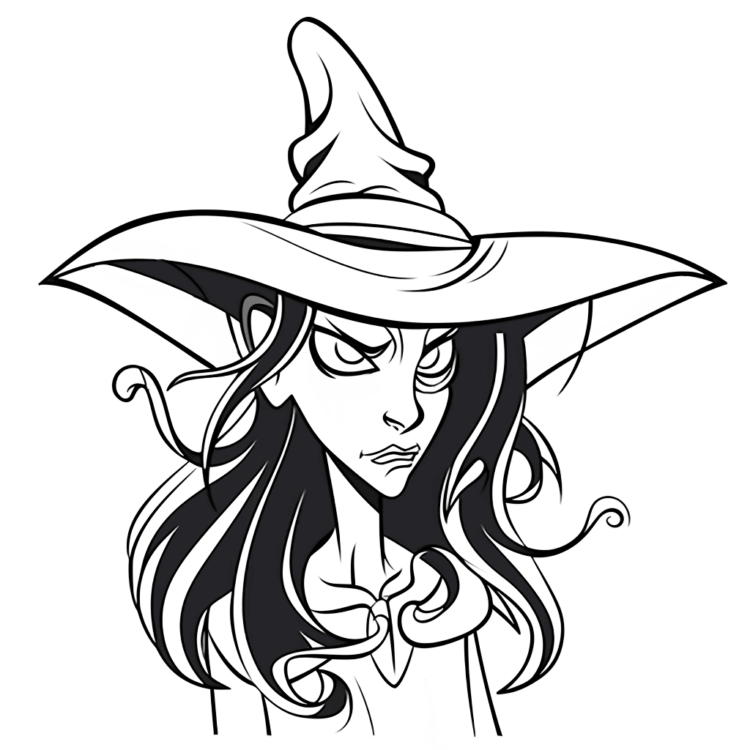 Dibujo para colorear Vieja bruja malvada