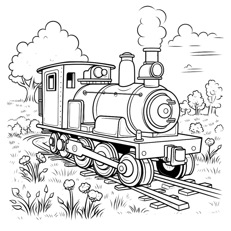 "Ausmalbild Dampflock" Ausmalbild - kostenlos herunterladen