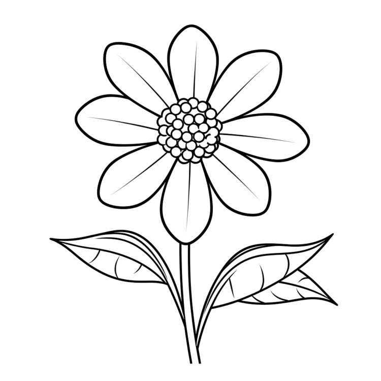 Coloring picture Simple flower