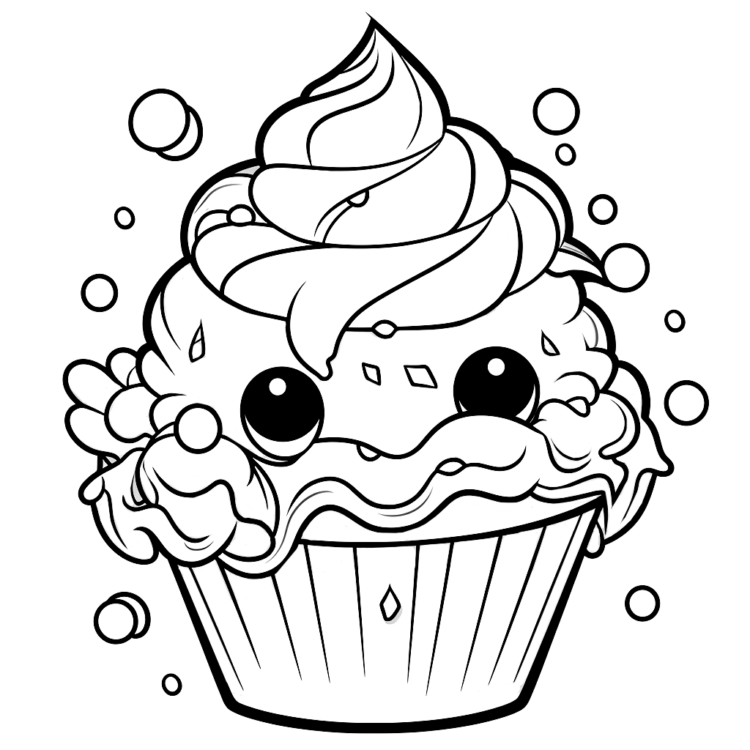 Coloring picture ice cream sundae