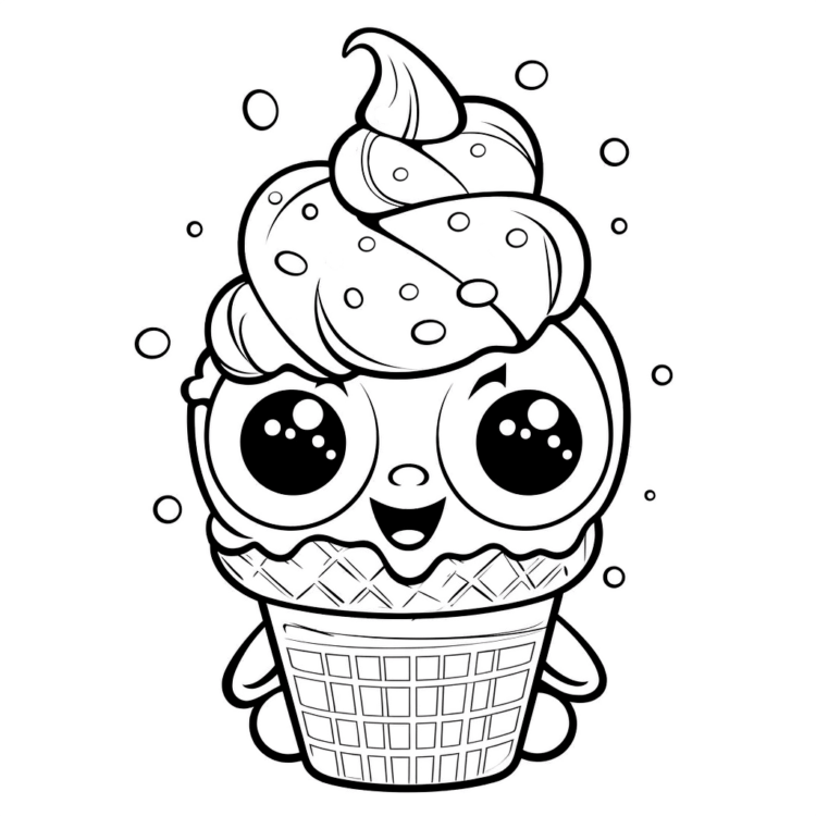 Ausmalbild Eiscreme
