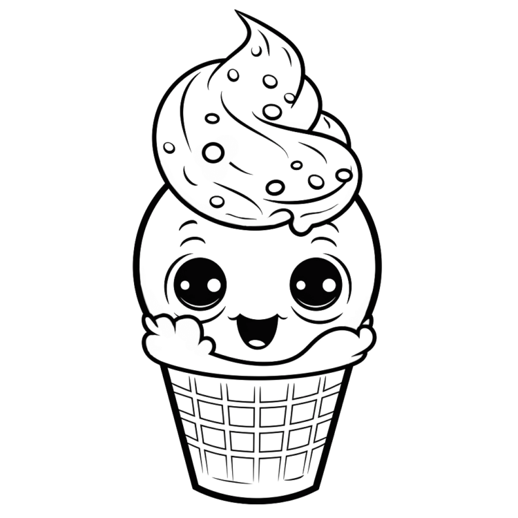 Coloring picture ice cream coloring page