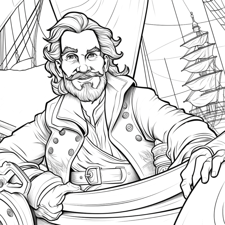 Dibujo para colorear Pirata feliz