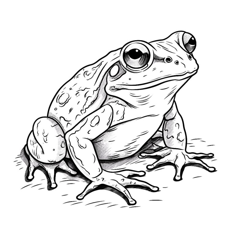 Dibujo para colorear rana