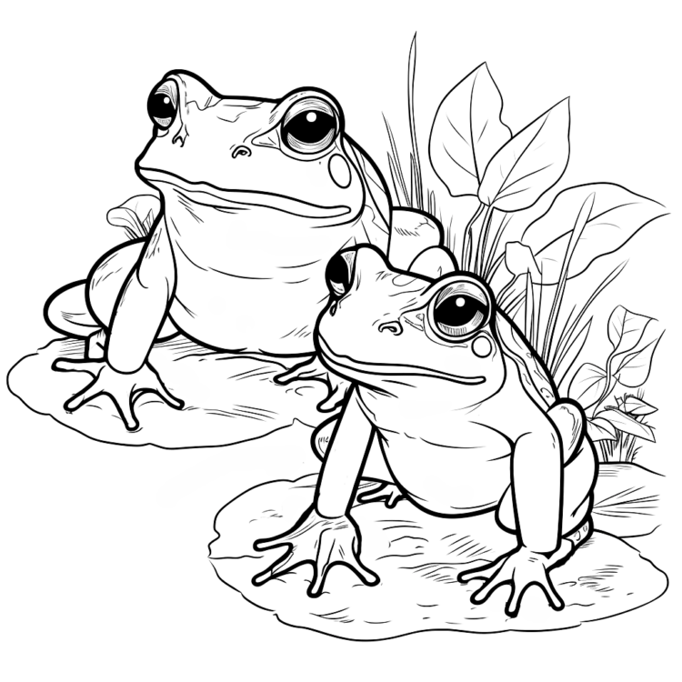 Coloring picture frog coloring page