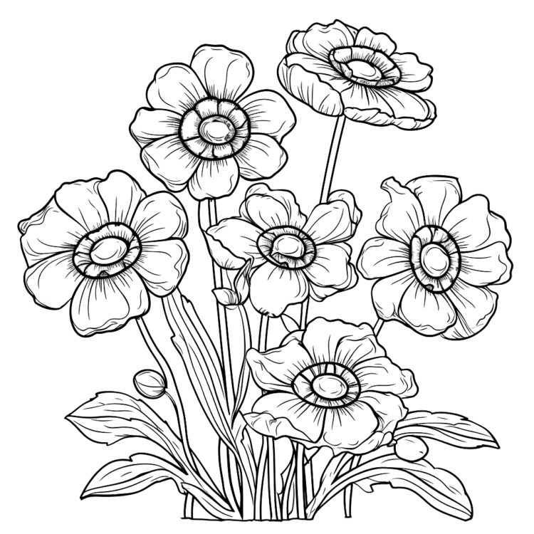 Dibujo para colorear de flores tempranas