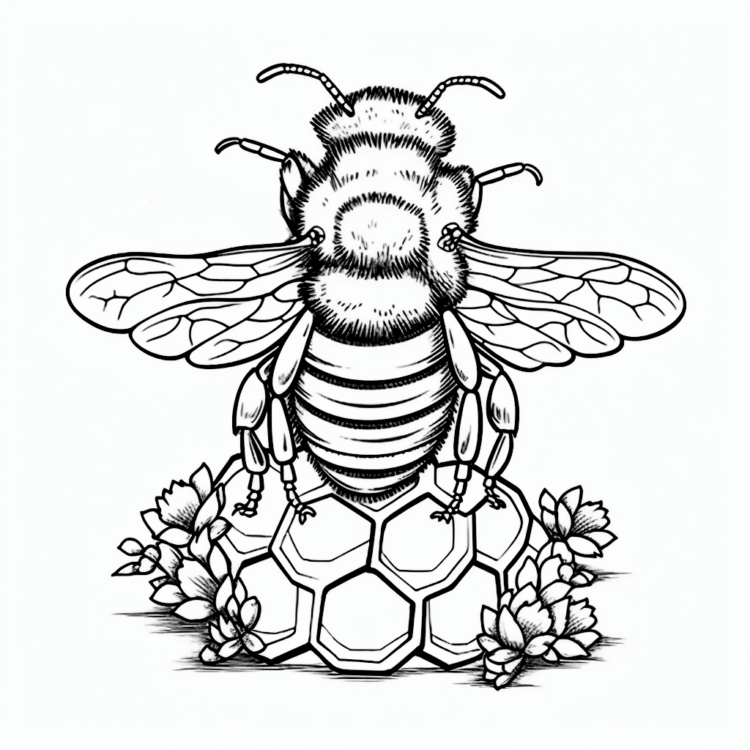Coloring picture big bee