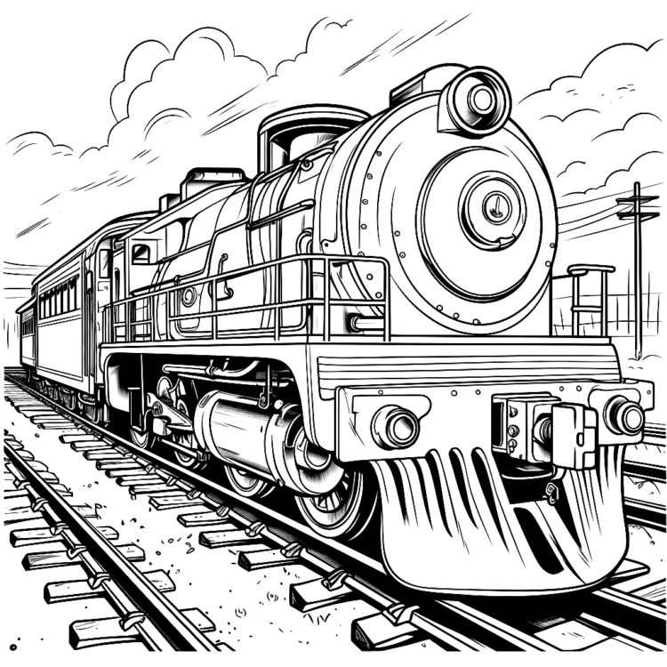 Coloring picture big train