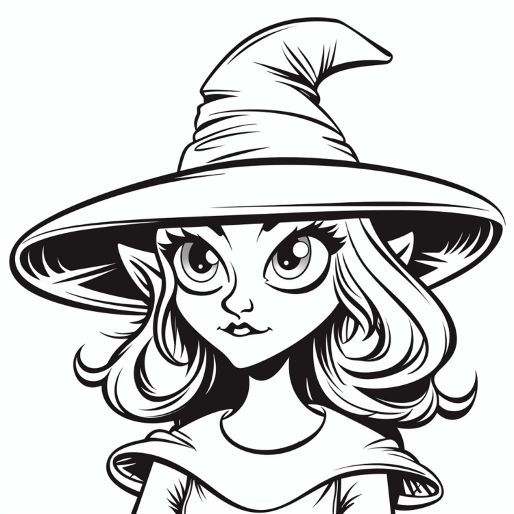 Coloring picture witch