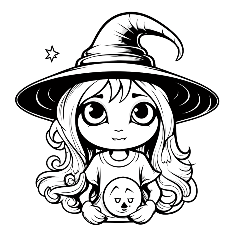 Halloween witch coloring page