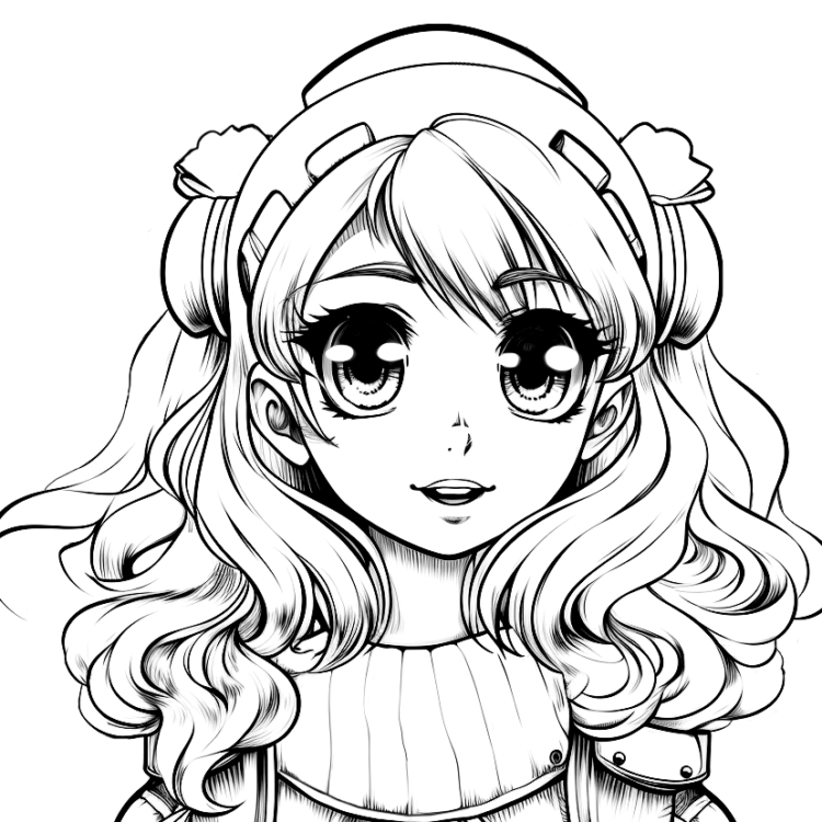 Dibujo para colorear anime bonito