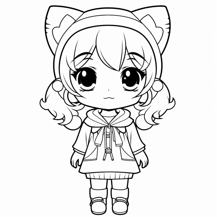 Dibujo para colorear niño anime