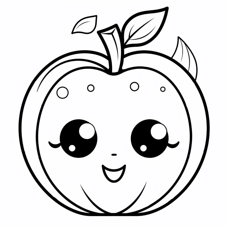 Coloring picture Kawaii apple