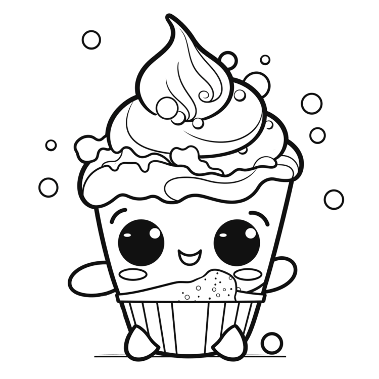Dibujo para colorear Helado kawaii