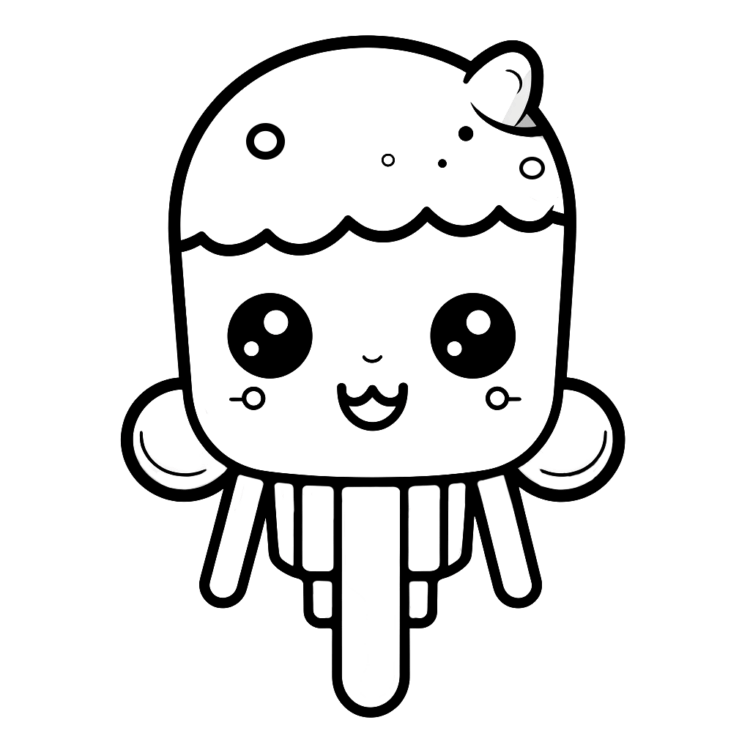 Página para colorear de polos kawaii