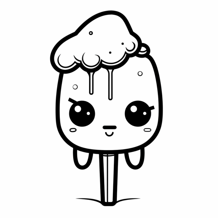 Dibujo para colorear Carámbanos kawaii