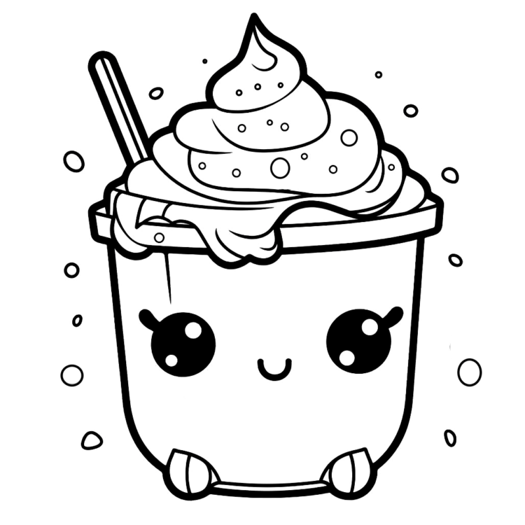 Dibujo para colorear Batido kawaii