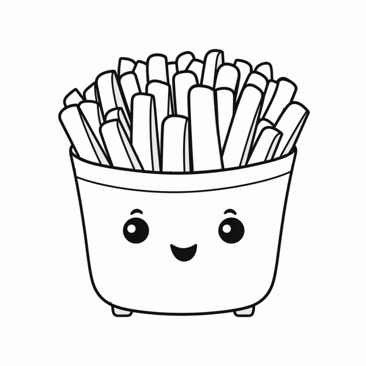 Coloring picture Kawaii French fries