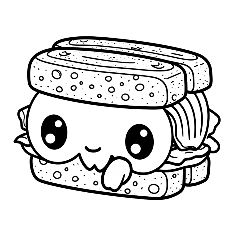 Dibujo para colorear Bocadillo Kawaii