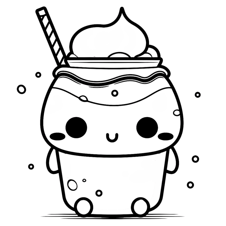 Dibujo para colorear Batido Kawaii