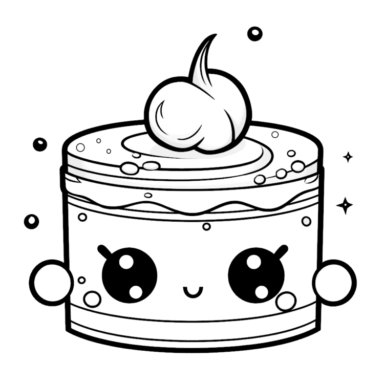 Coloring picture Kawaii cake