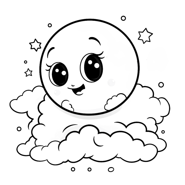 Dibujo para colorear universo infantil