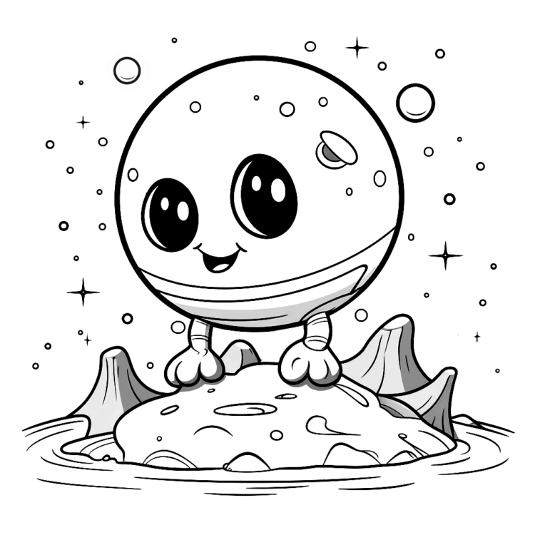 Coloring picture kids space