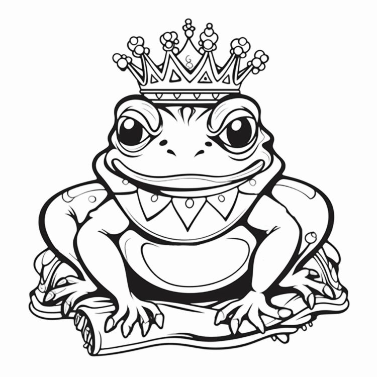 Ausmalbild König Frosch