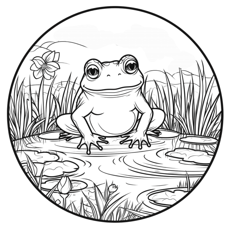 Coloring picture funny frog