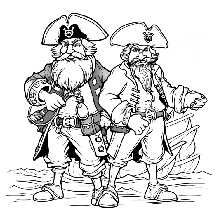 Ausmalbild Piraten