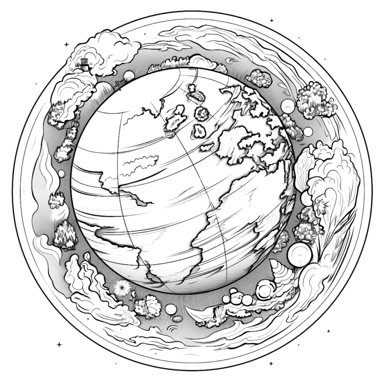 Ausmalbild Planet Erde