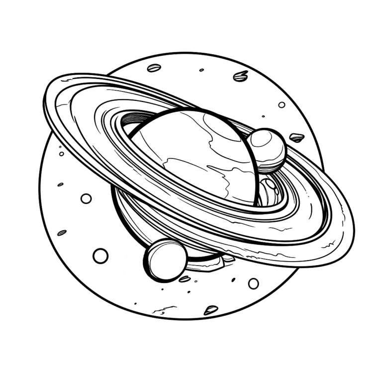 Dibujo para colorear planeta Saturno